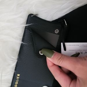 sarah pebble leather crossbody bandolier in black